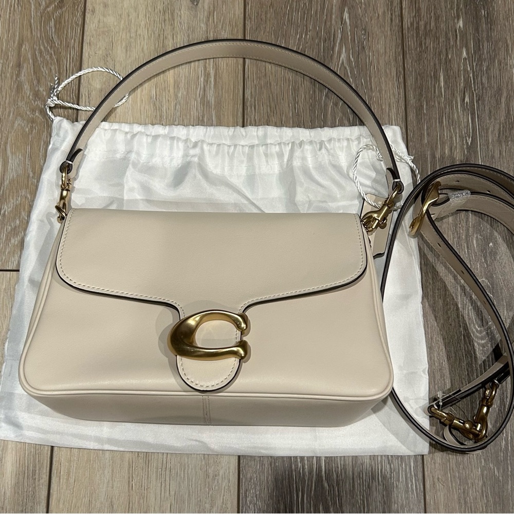 Coach Soft Tabby Shoulder Bag in Chalk / Brass
